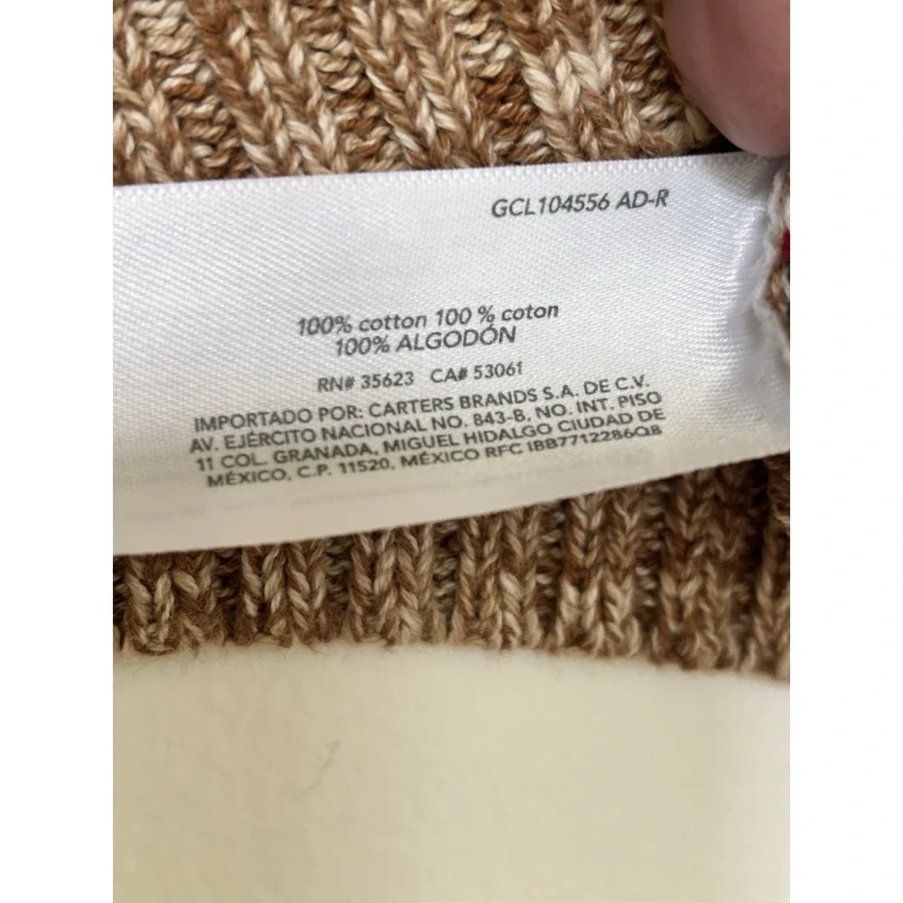Carters Baby Christmas Sweater Tan 6months 100% Cotton